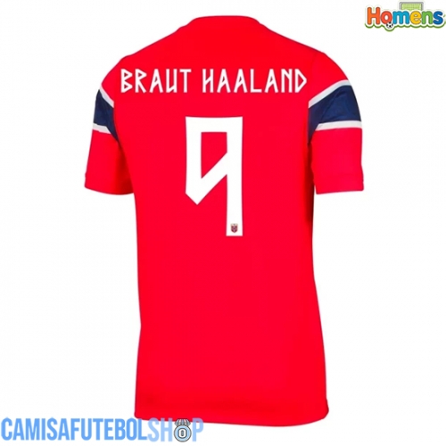 Camisa de time de futebol Noruega Erling Haaland #9 Replicas 1º Equipamento Mundo 2026 Manga Curta